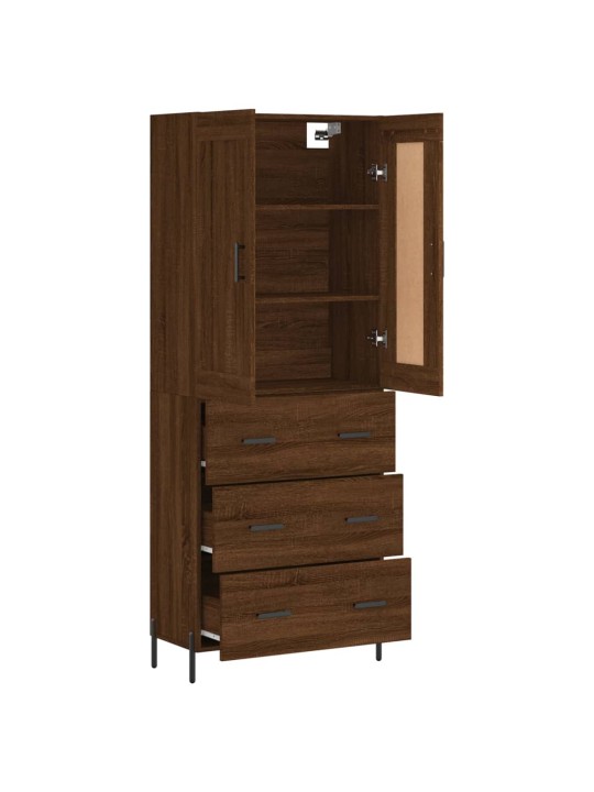 Skříň highboard hnědý dub 69,5 x 34 x 180 cm kompozitní dřevo