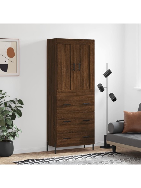 Skříň highboard hnědý dub 69,5 x 34 x 180 cm kompozitní dřevo