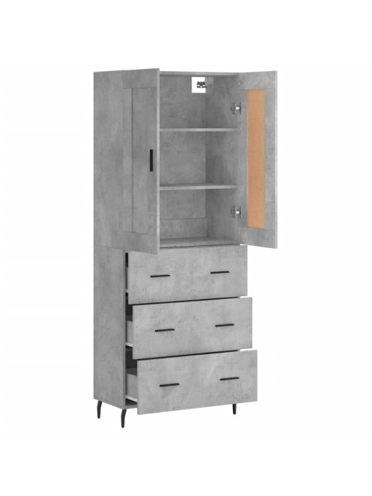 Skříň highboard betonově šedá 69,5x34x180 cm kompozitní dřevo