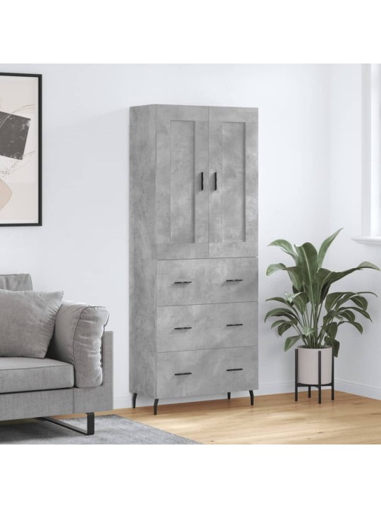Skříň highboard betonově šedá 69,5x34x180 cm kompozitní dřevo