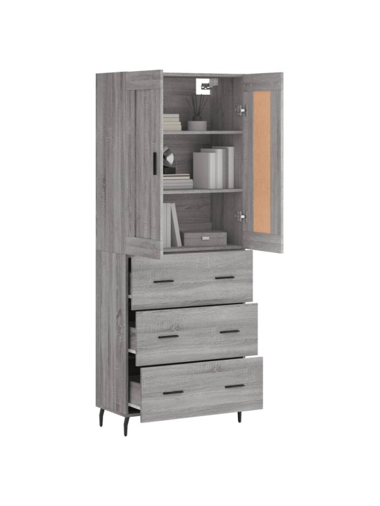 Skříň highboard šedá sonoma 69,5 x 34 x 180 cm kompozitní dřevo