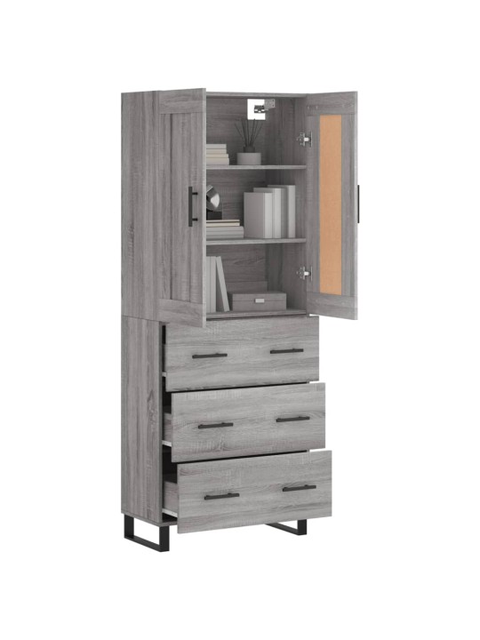 Skříň highboard šedá sonoma 69,5 x 34 x 180 cm kompozitní dřevo