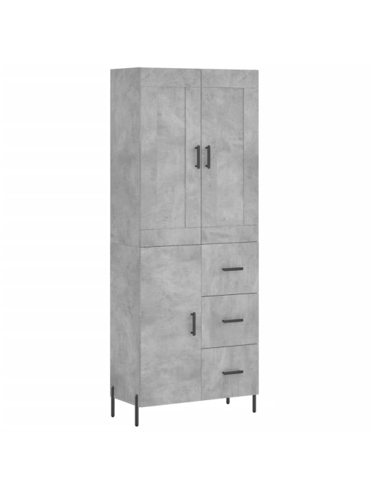Skříň highboard betonově šedá 69,5x34x180 cm kompozitní dřevo