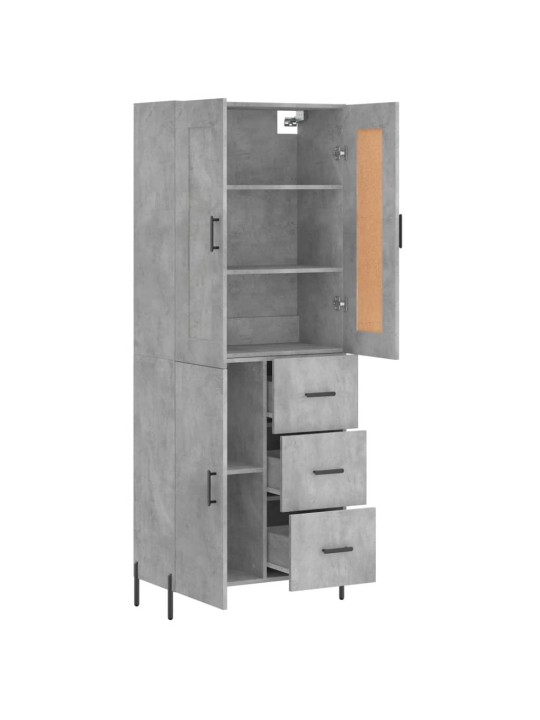 Skříň highboard betonově šedá 69,5x34x180 cm kompozitní dřevo