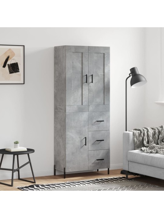 Skříň highboard betonově šedá 69,5x34x180 cm kompozitní dřevo