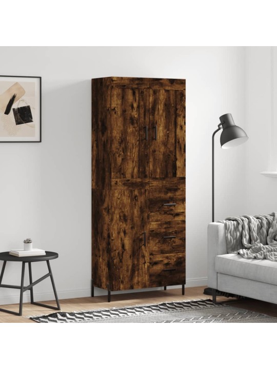 Skříň highboard kouřový dub 69,5 x 34 x 180 cm kompozitní dřevo