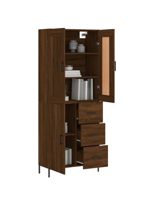 Skříň highboard hnědý dub 69,5 x 34 x 180 cm kompozitní dřevo