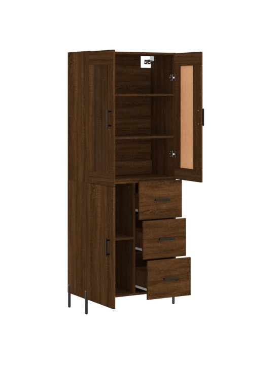 Skříň highboard hnědý dub 69,5 x 34 x 180 cm kompozitní dřevo
