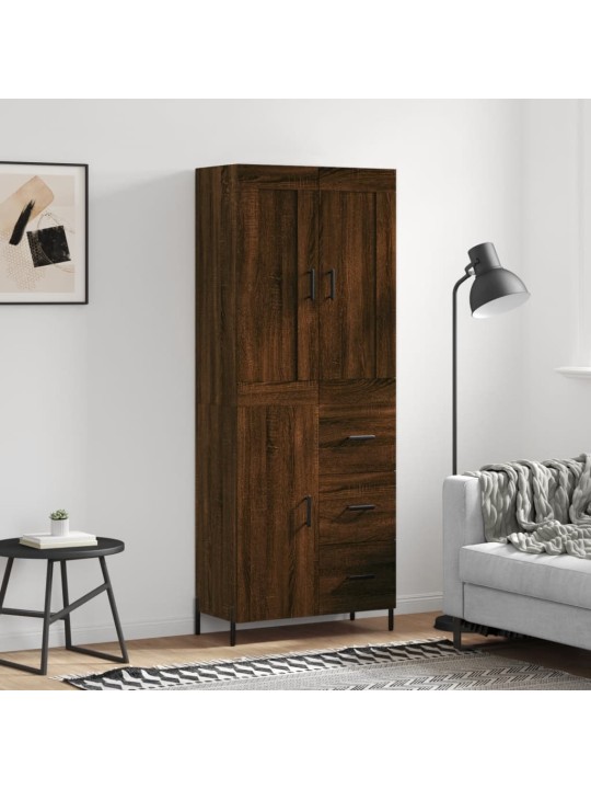 Skříň highboard hnědý dub 69,5 x 34 x 180 cm kompozitní dřevo