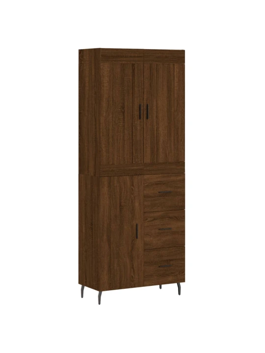 Skříň highboard hnědý dub 69,5 x 34 x 180 cm kompozitní dřevo
