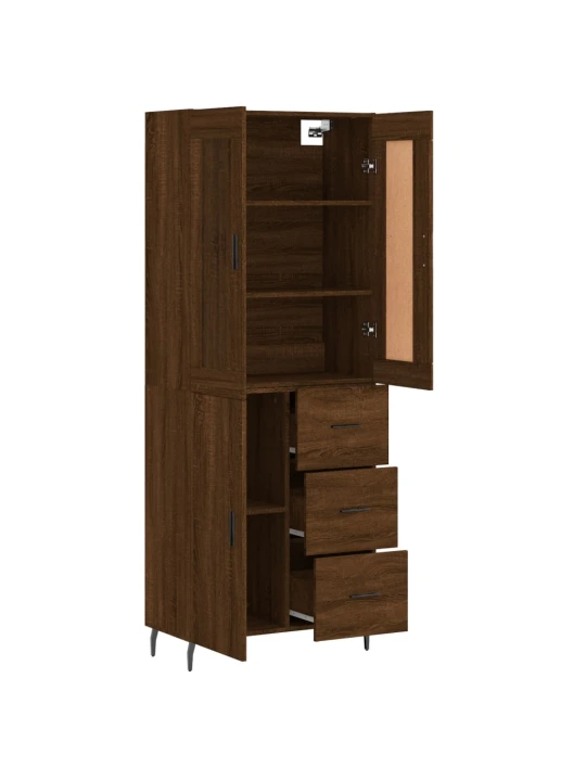 Skříň highboard hnědý dub 69,5 x 34 x 180 cm kompozitní dřevo