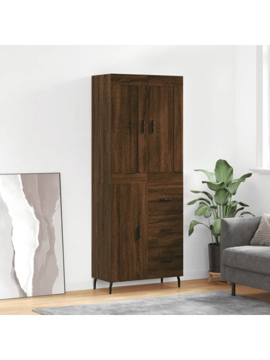 Skříň highboard hnědý dub 69,5 x 34 x 180 cm kompozitní dřevo