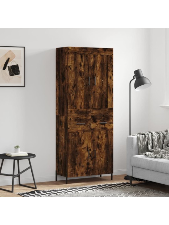 Skříň highboard kouřový dub 69,5 x 34 x 180 cm kompozitní dřevo