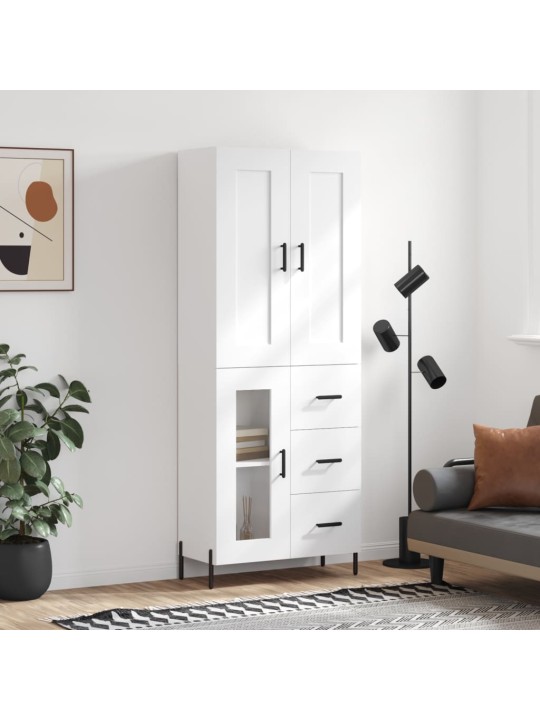 Skříň highboard bílá 69,5 x 34 x 180 cm kompozitní dřevo
