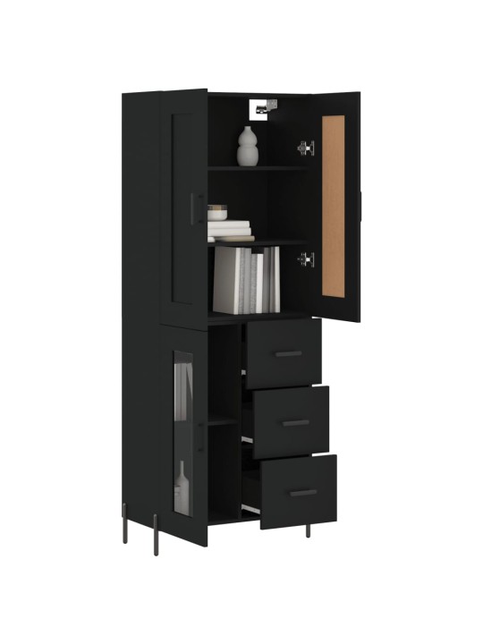 Skříň highboard černá 69,5 x 34 x 180 cm kompozitní dřevo
