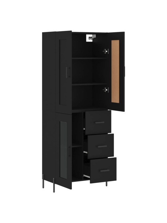 Skříň highboard černá 69,5 x 34 x 180 cm kompozitní dřevo