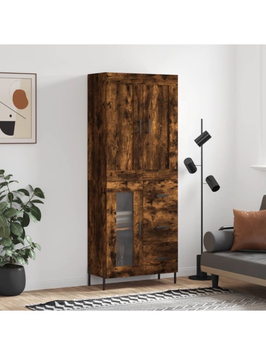 Skříň highboard kouřový dub 69,5 x 34 x 180 cm kompozitní dřevo
