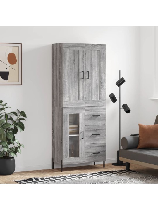 Skříň highboard šedá sonoma 69,5 x 34 x 180 cm kompozitní dřevo