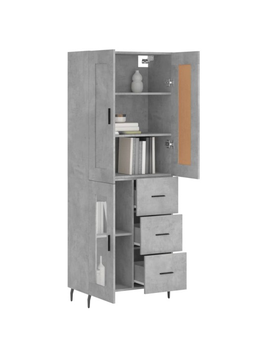 Skříň highboard betonově šedá 69,5x34x180 cm kompozitní dřevo