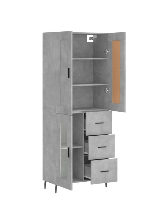 Skříň highboard betonově šedá 69,5x34x180 cm kompozitní dřevo
