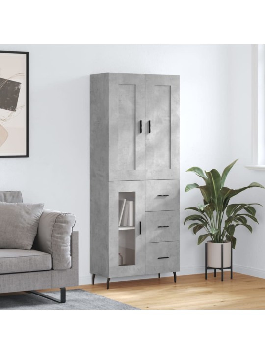 Skříň highboard betonově šedá 69,5x34x180 cm kompozitní dřevo