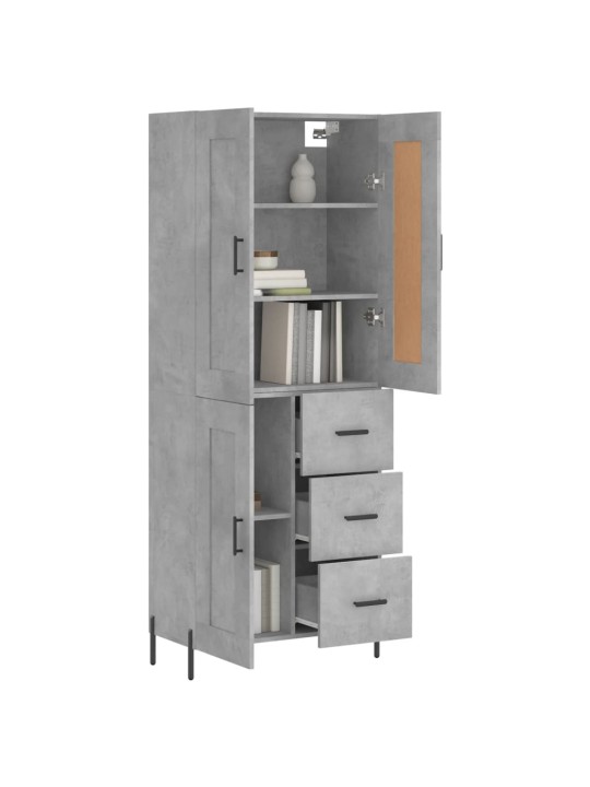 Skříň highboard betonově šedá 69,5x34x180 cm kompozitní dřevo