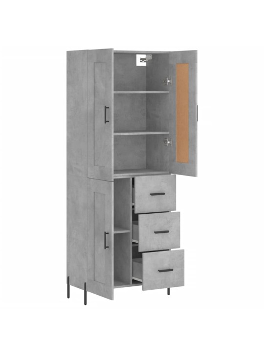 Skříň highboard betonově šedá 69,5x34x180 cm kompozitní dřevo