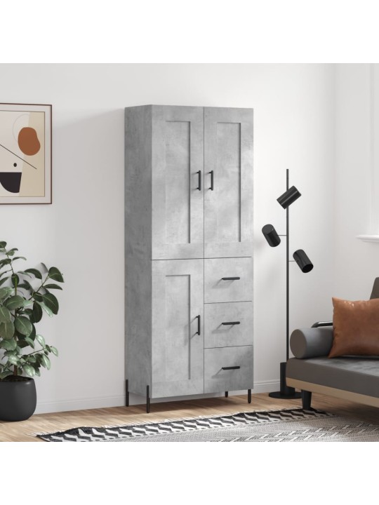 Skříň highboard betonově šedá 69,5x34x180 cm kompozitní dřevo