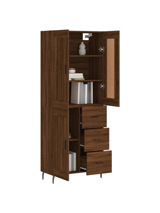 Skříň highboard hnědý dub 69,5 x 34 x 180 cm kompozitní dřevo