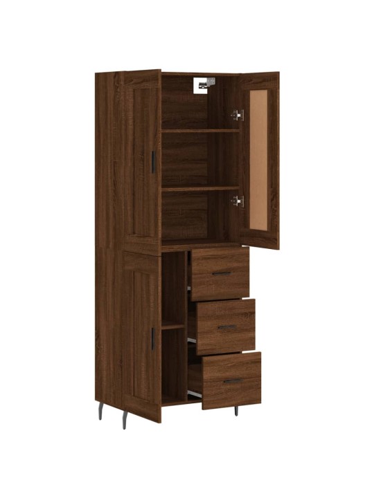 Skříň highboard hnědý dub 69,5 x 34 x 180 cm kompozitní dřevo