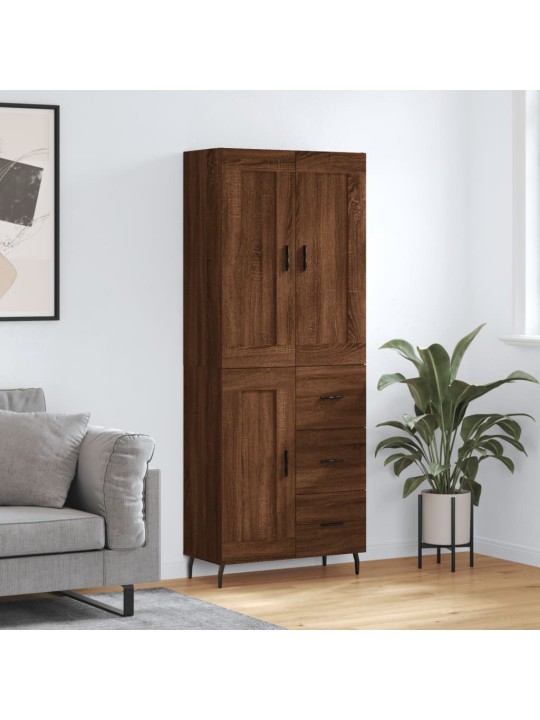 Skříň highboard hnědý dub 69,5 x 34 x 180 cm kompozitní dřevo