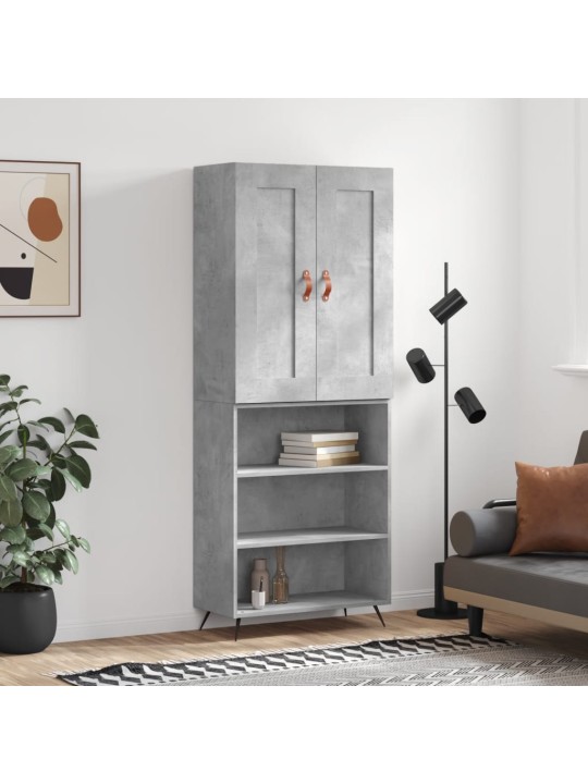Skříň highboard betonově šedá 69,5x34x180 cm kompozitní dřevo