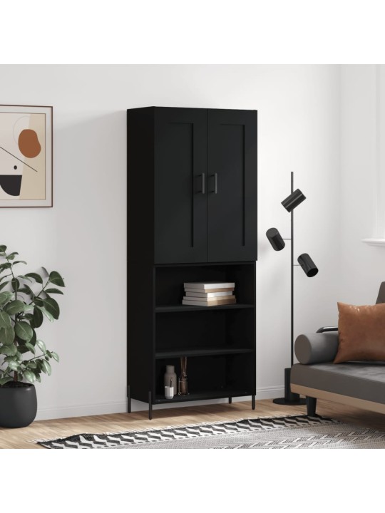Skříň highboard černá 69,5 x 34 x 180 cm kompozitní dřevo