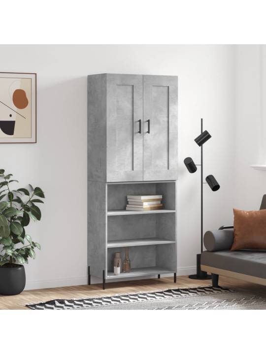 Skříň highboard betonově šedá 69,5x34x180 cm kompozitní dřevo