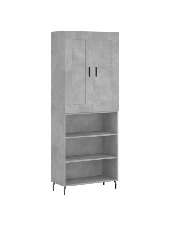 Skříň highboard betonově šedá 69,5x34x180 cm kompozitní dřevo