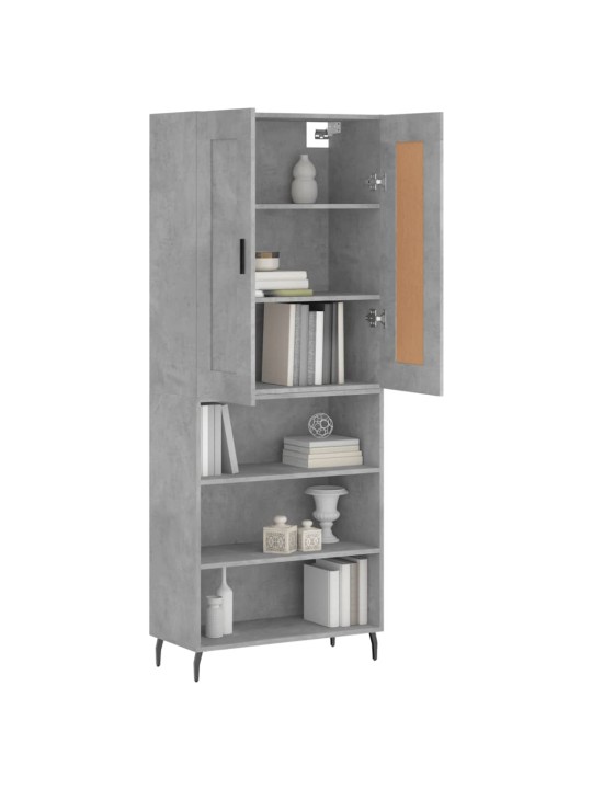 Skříň highboard betonově šedá 69,5x34x180 cm kompozitní dřevo