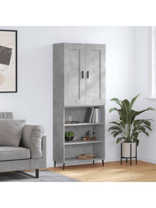 Skříň highboard betonově šedá 69,5x34x180 cm kompozitní dřevo
