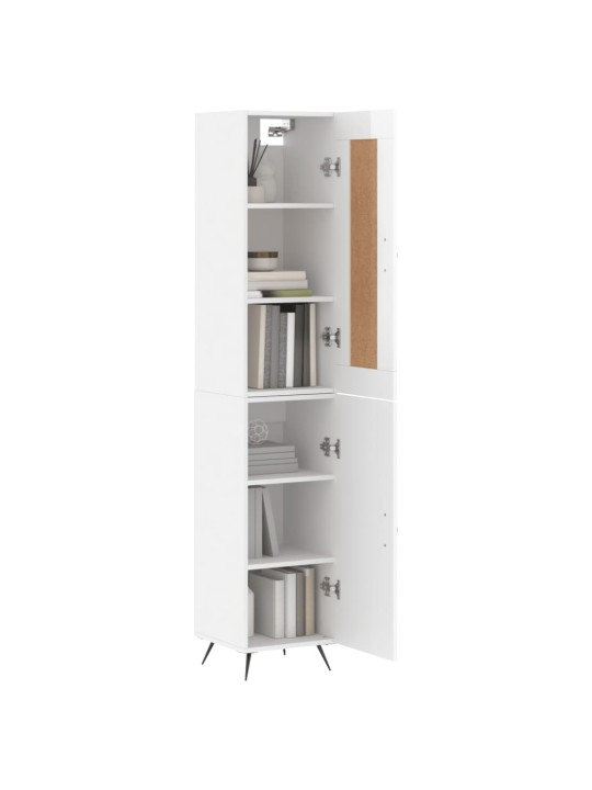 Skříň highboard bílá s vysokým leskem 34,5x34x180 cm kompozit