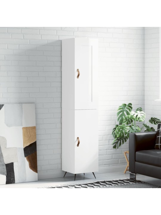 Skříň highboard bílá s vysokým leskem 34,5x34x180 cm kompozit