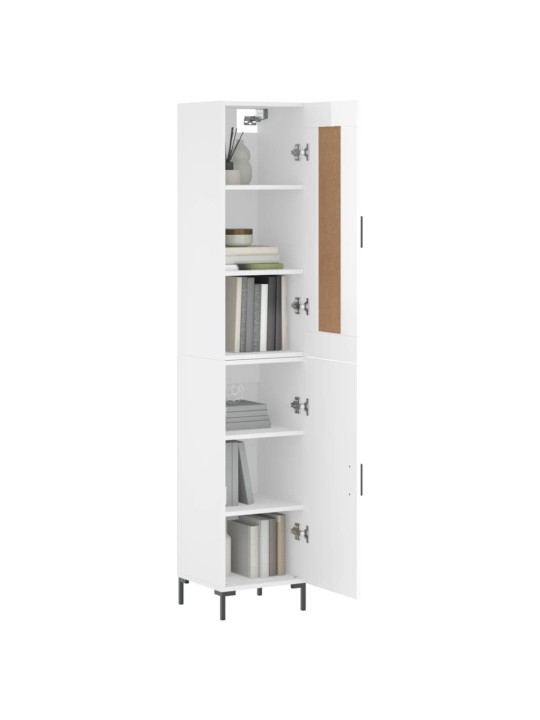 Skříň highboard bílá s vysokým leskem 34,5x34x180 cm kompozit