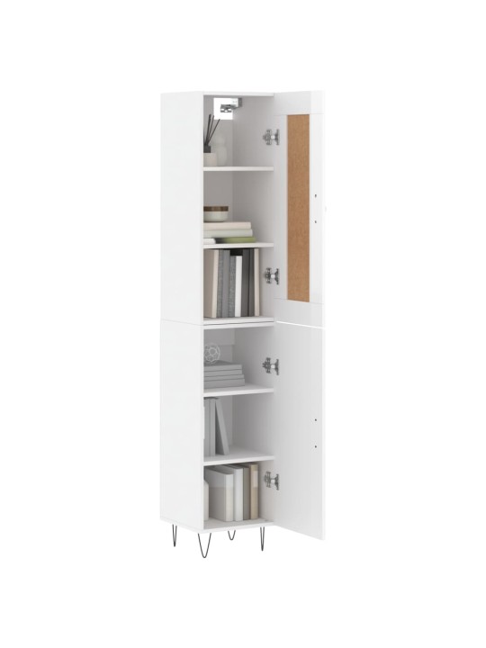 Skříň highboard bílá s vysokým leskem 34,5x34x180 cm kompozit