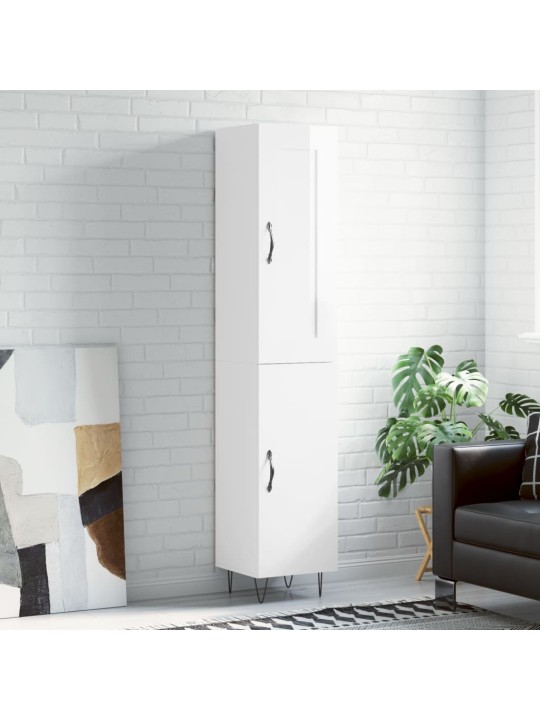 Skříň highboard bílá s vysokým leskem 34,5x34x180 cm kompozit