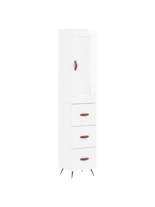 Skříň highboard bílá s vysokým leskem 34,5x34x180 cm kompozit
