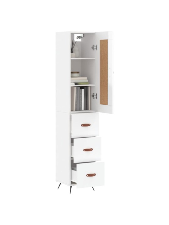 Skříň highboard bílá s vysokým leskem 34,5x34x180 cm kompozit