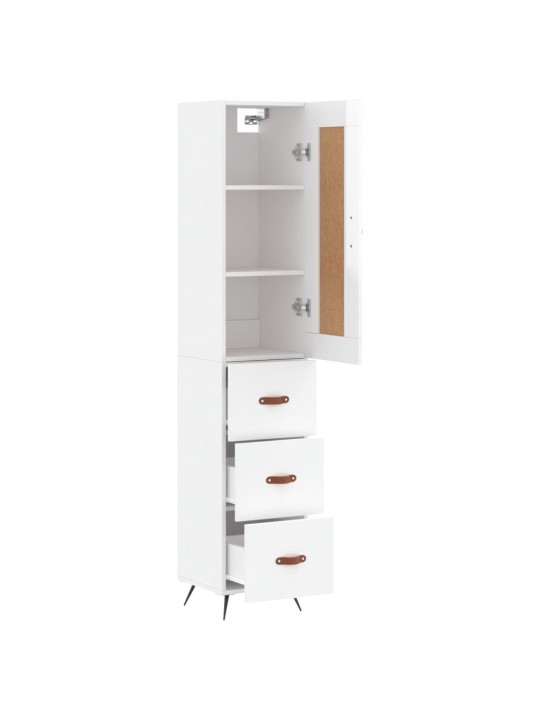 Skříň highboard bílá s vysokým leskem 34,5x34x180 cm kompozit
