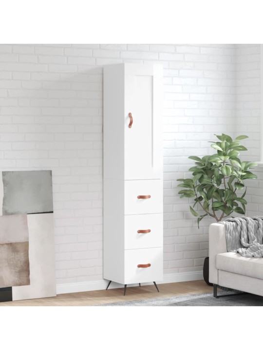 Skříň highboard bílá s vysokým leskem 34,5x34x180 cm kompozit