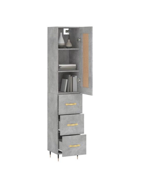 Skříň highboard betonově šedá 34,5x34x180 cm kompozitní dřevo