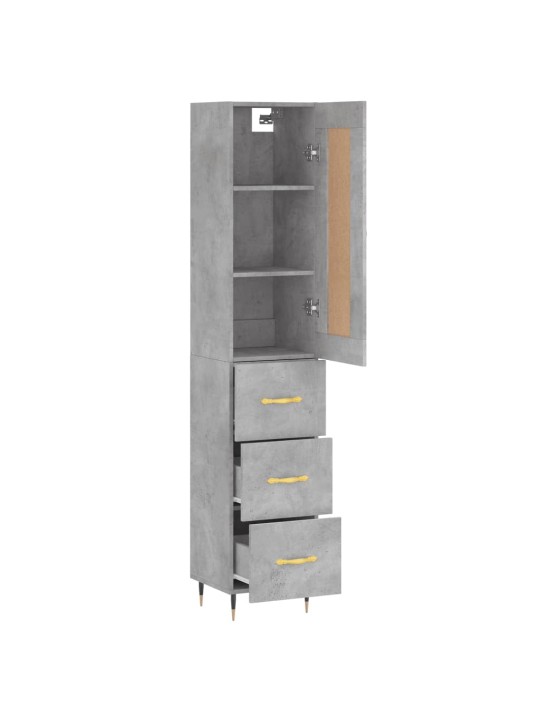 Skříň highboard betonově šedá 34,5x34x180 cm kompozitní dřevo