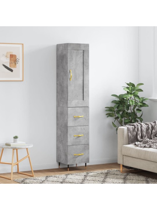Skříň highboard betonově šedá 34,5x34x180 cm kompozitní dřevo
