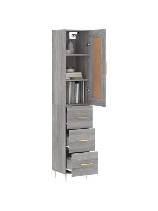 Skříň highboard šedá sonoma 34,5 x 34 x 180 cm kompozitní dřevo